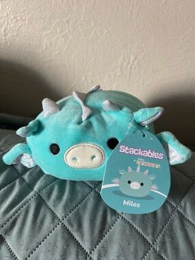 Squishmallows Miles Plush - Teal/Aqua Stackable Dragon